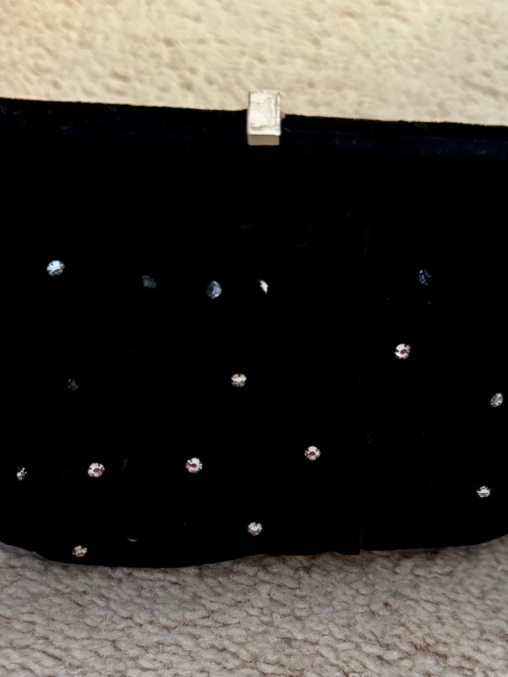 Black Crystal-Studded Evening Clutch